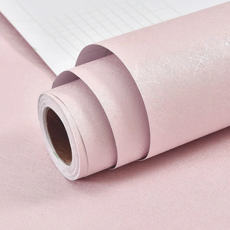 Custom 3D Embossed Waterproof Pink Wallpaper Self Adhesive Silk Textured Pattern Wallpaper