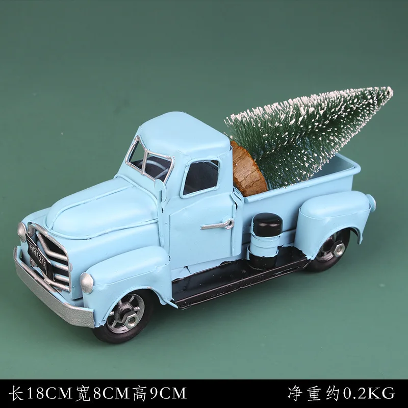 Wholesale decorative metal truck model vintage truck Christmas vintage red truck decor