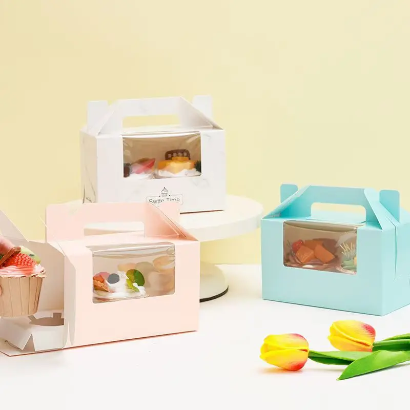 Mini PVC See-Through Dessert Treat Boxes Goodies Kraft Party Favor Boxes for Candy Toys Wedding Birthday-Made of Cardboard Paper