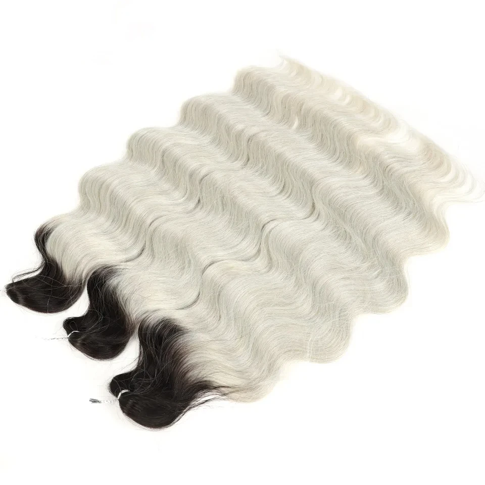 Wholesale High Quality Premium Fiber Heat Resistant Body Wave Ombre Blonde Braids Crochet Braiding Synthetic Hair Extensions