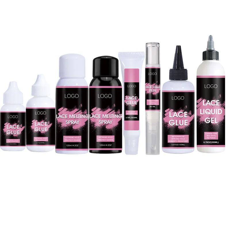 Private Label Waterproof Extreme Hold Invisible Hair Wig GLue Lace Wig Adhesive For Hair Wig Lace Glue Pen Melting Spray