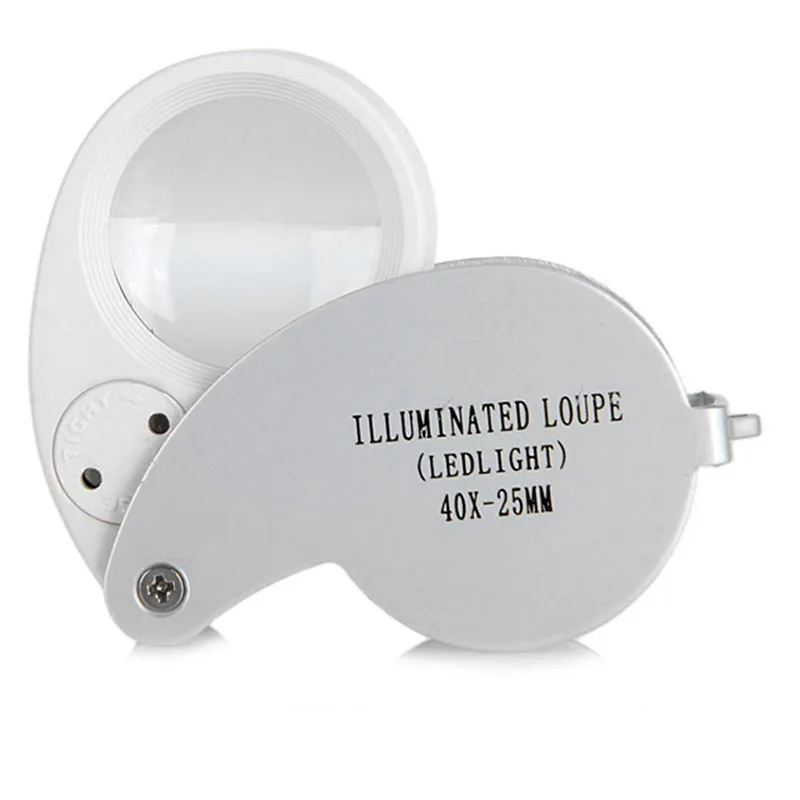 MG21011 Folding White LED Illuminated Loupe Jewelry Magnifier Magnifying Glass