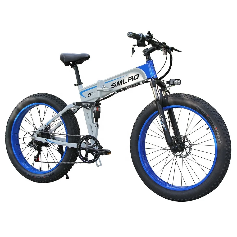 E-bike Competitive Price 1000W Motor Lithium Battery Electric Bike Fat Tire Folding 13AH SMLRO S11 26x4.0 Inch 48V 7 Speed 13 AH