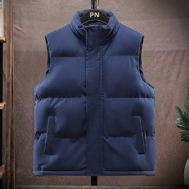 OEM Sleeveless Bubble Puffer Vest Jacket  Custom Logo Waistcoats Warm Winter Vest For Men