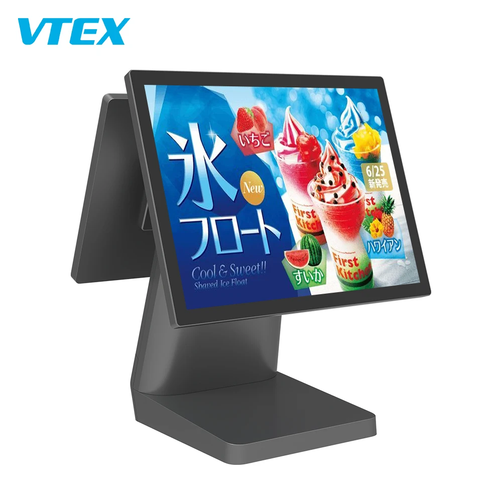 15 inch main screen 13 inch secondary screen 4G supermarket counter business Capacitive touch dual screen cash register machine