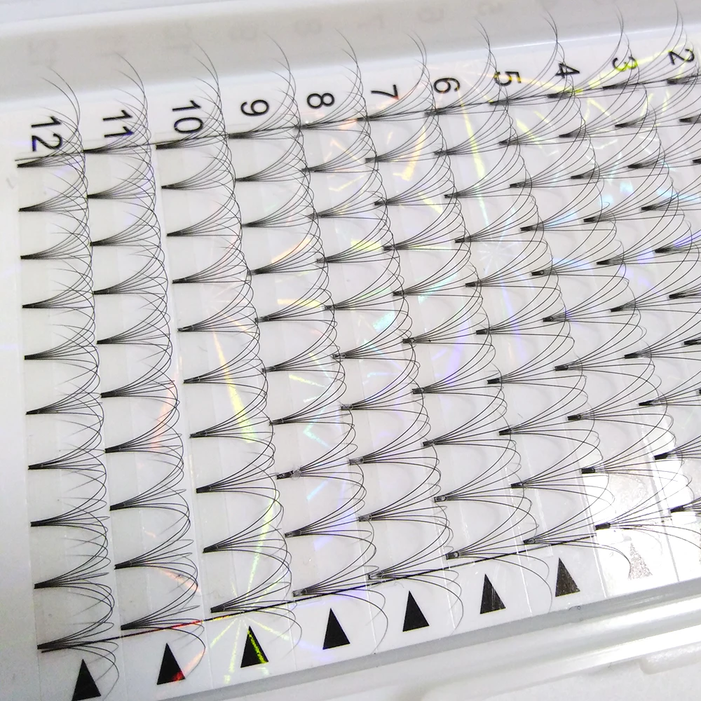 
Private label 0.07 0.10 Korea synthetic hair 2d 3d 4d 5d 6d 8d J B C CC D curl Premade volume fans 