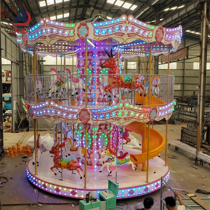 Fast shipping High Standard FRP carousel 23 Seats Luxury Child Carousel Small Carousel For Sale