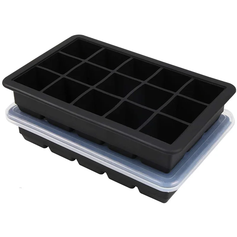 Silicone Ice Cube Tray 15 Cavity Square Ice Mold Freeze Mould Ice Cream Maker For Drinks Beverage
