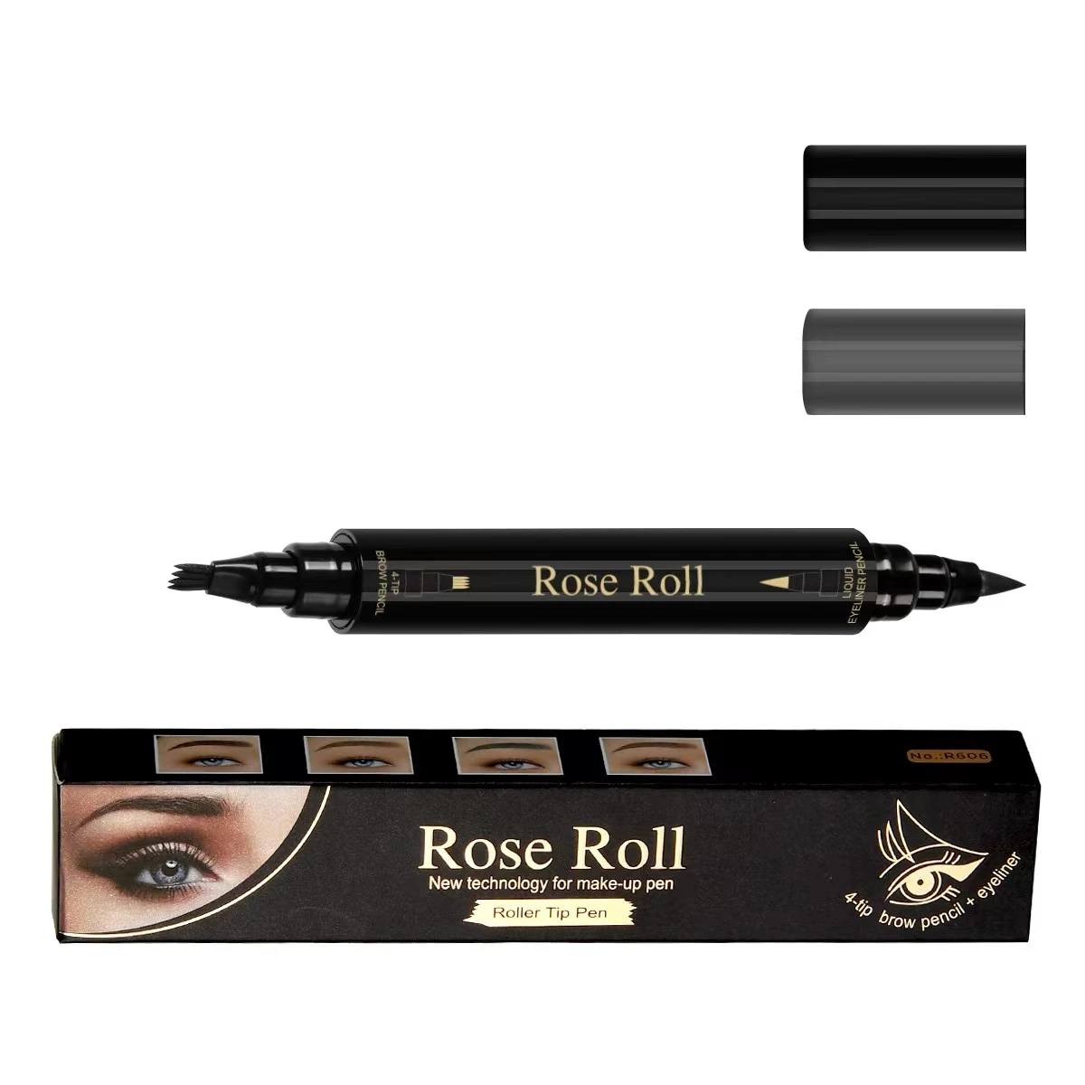 colorful draw line eyebrow pencil, ultra-fine, waterproof, long-lasting, non-removing make-up four-pronged eyebrow pencil