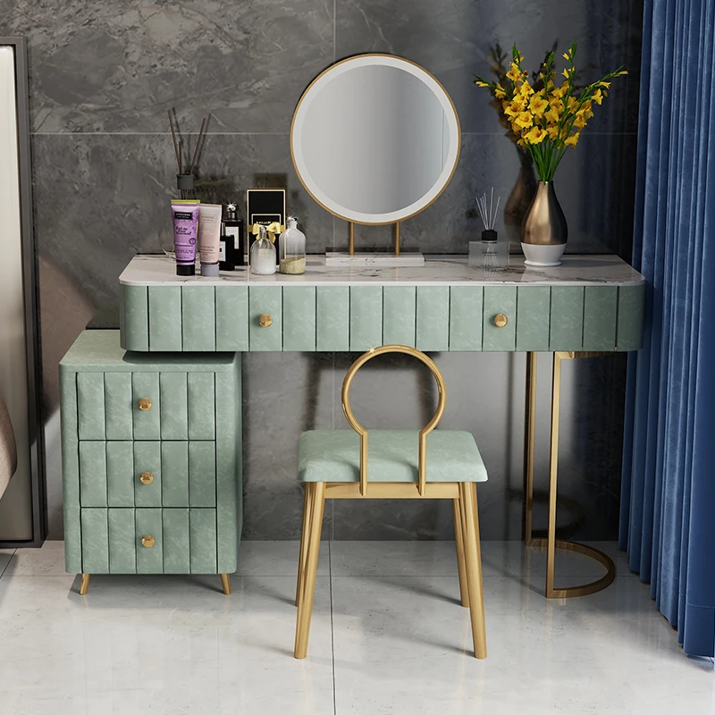 
Light Luxury Nordic Simple Marble Online Celebrity Bedroom Small Flat Modern Ins Girls Storage Dressing Table 