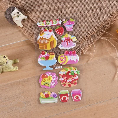 custom Kawaii puffy stickers Kindergarten Reward Anime Cartoon Foam 3D Bubble Stickers