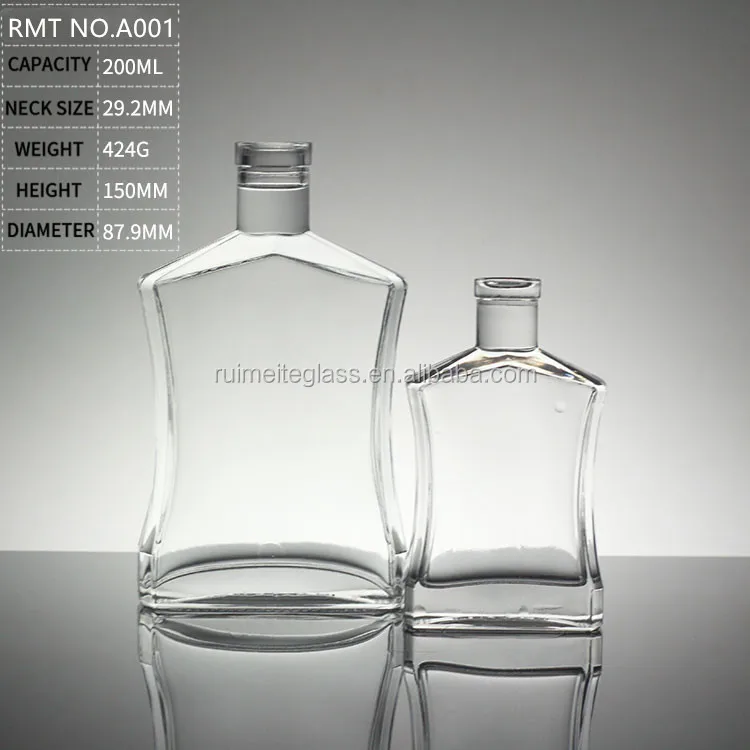 Ice Wine Vodka Liquor Glass Bottle Empty for Brandy