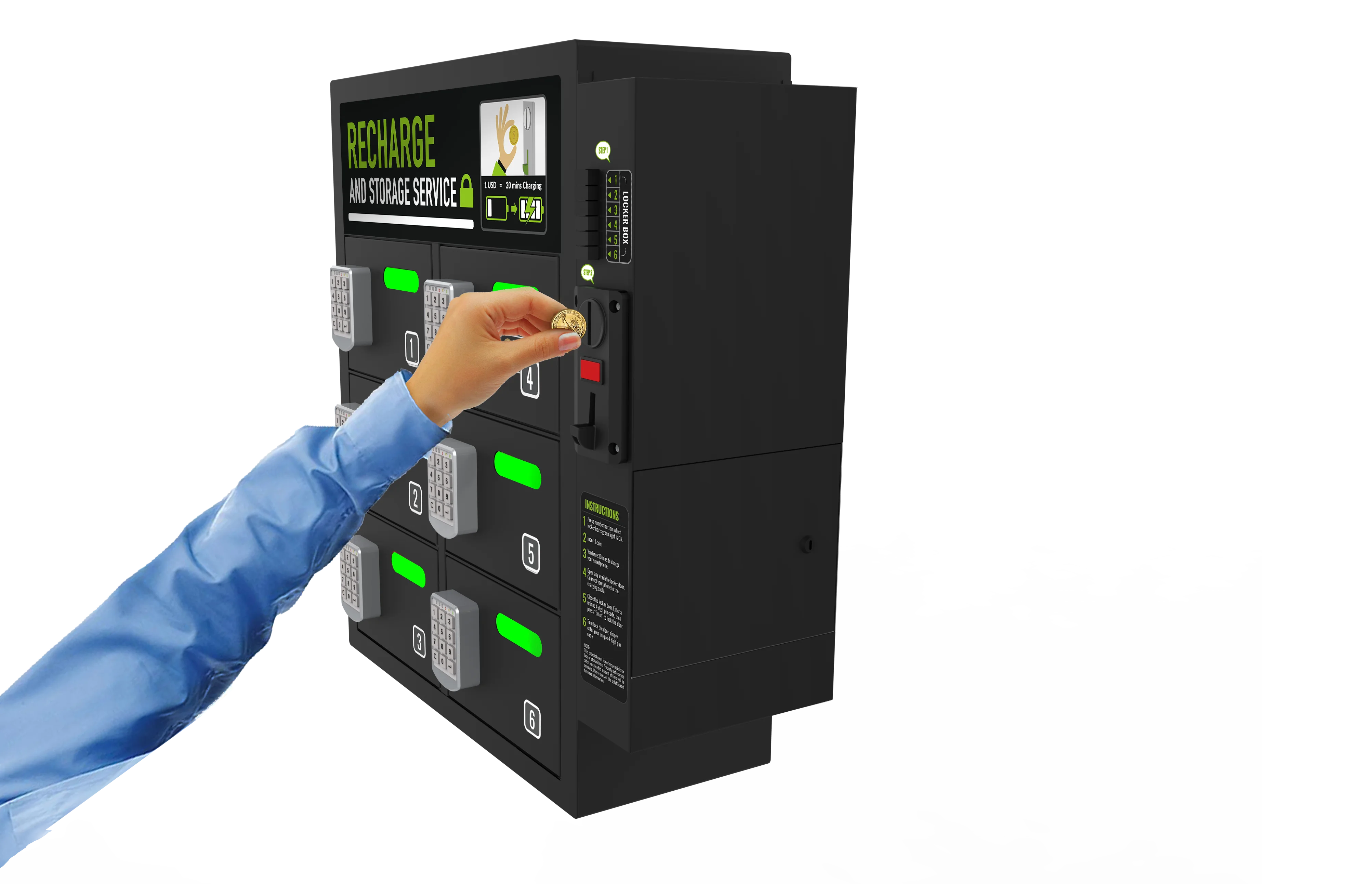 Restaurant cell phone charging station kidigi charging station coin operated locks