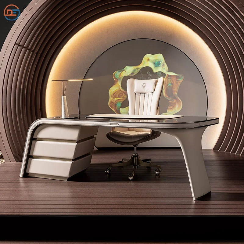 Luxury office furniture Italian style wooden office desks executive desk luxury office desk set for manager room
