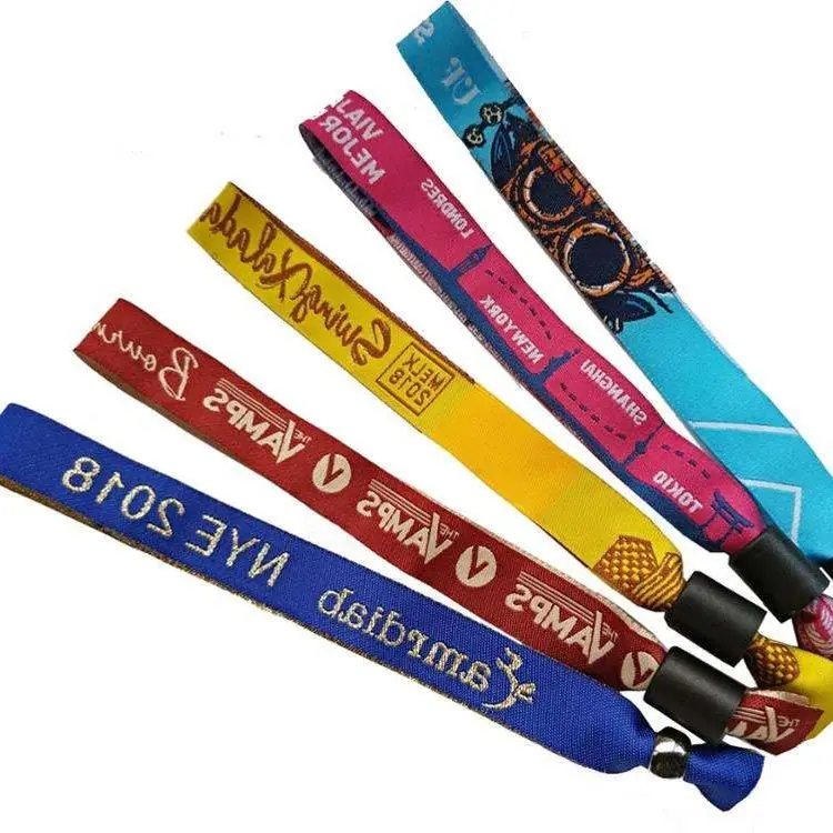 2024 браслеты из атласной ткани с бочковым замком и праздничным логотипом