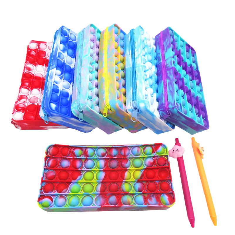 Pencil Pen Case Sensory Silicone  Pencil Case,Push  Fidget Storage Pencil Pouch,Sensory Pen Case Simple Stationery