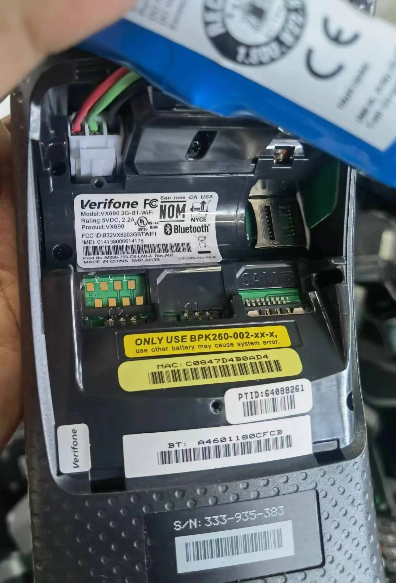 VeriFone VX690 3G BT WiFi POS терминал PN:M260-753-C6-LAB-4
