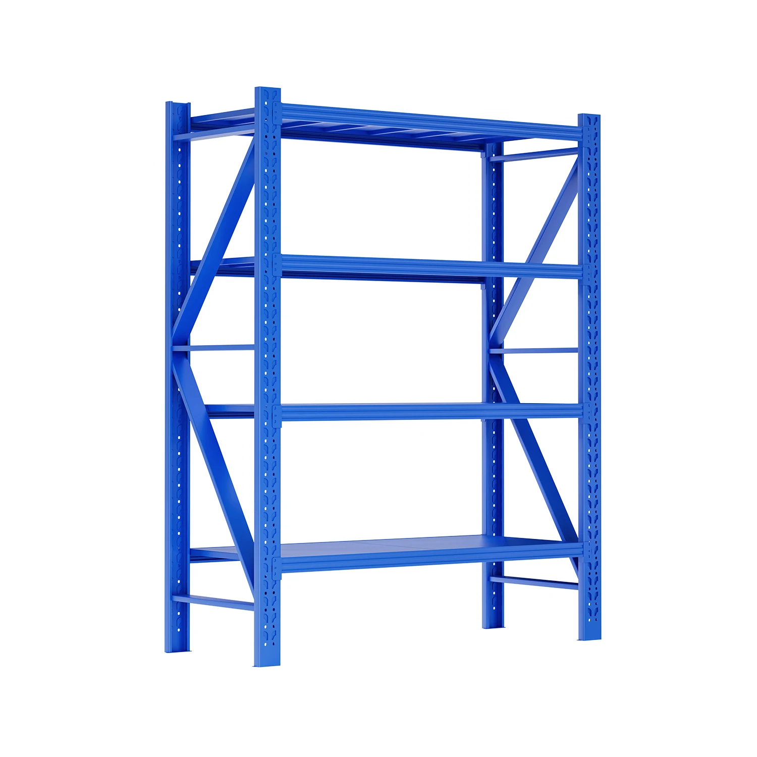 Sourcing Factory Supply Steel Blue Display Shelving 4 Tiers Metal Metro Garage Household Supermart Storage Display Solution
