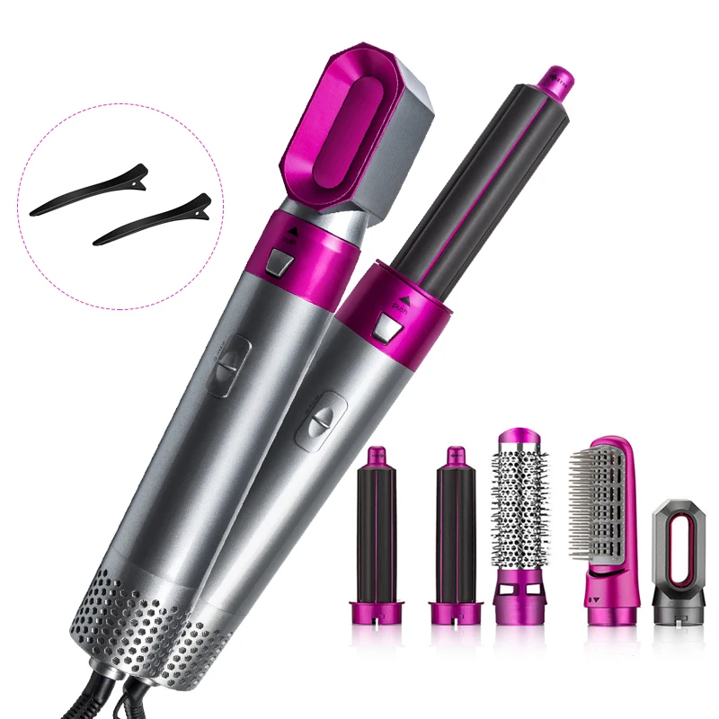 
SPOHUI 110V 220V Hair Straightening Curling Tool 5 in 1 Hair Dryer Brush Comb 