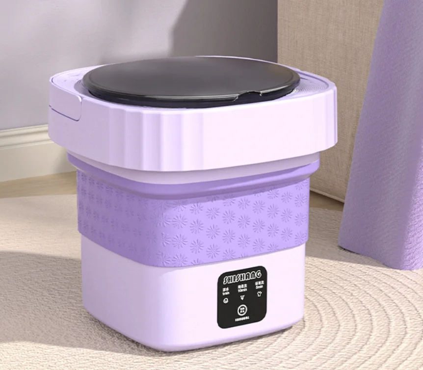 Factory direct 6L 8L mini automatic laundry dehydrator Travel RV folding washing machine wave wheel washer