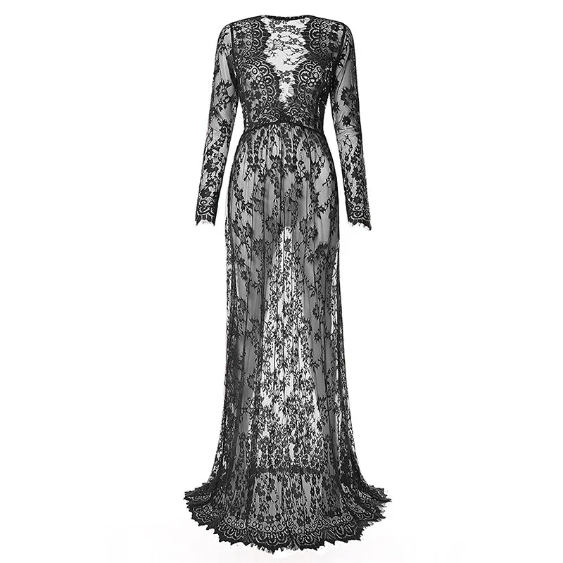 
Pregnancy Dress For PhotoShoot Maternity Photography Sexy V Neck Lace Maxi Gown Dress Plus Size Pregnant Women Maternity Dress 
