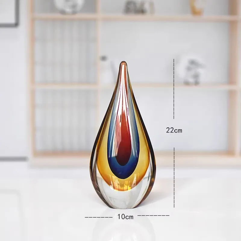 Nordic luxury house decoration art office living room glazed colored water drop jellyfish murano glass decoration gift crafts