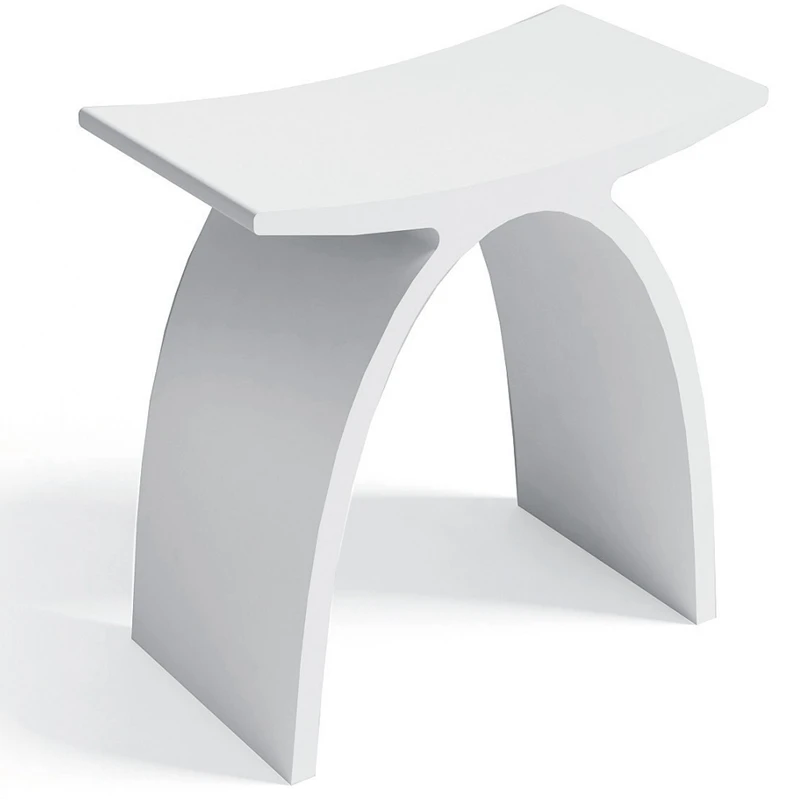 GeMei factory new design solid surface stool aritificial stone shower bench  bathroom stool taburetes para ducha