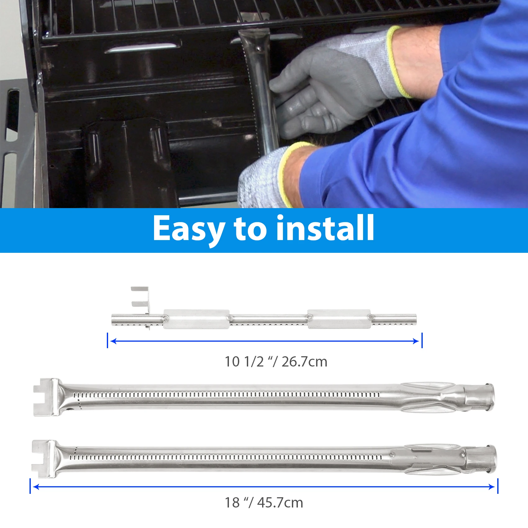 Universal stainless steel gas grill parts tube burner bbq gas burner tube burner