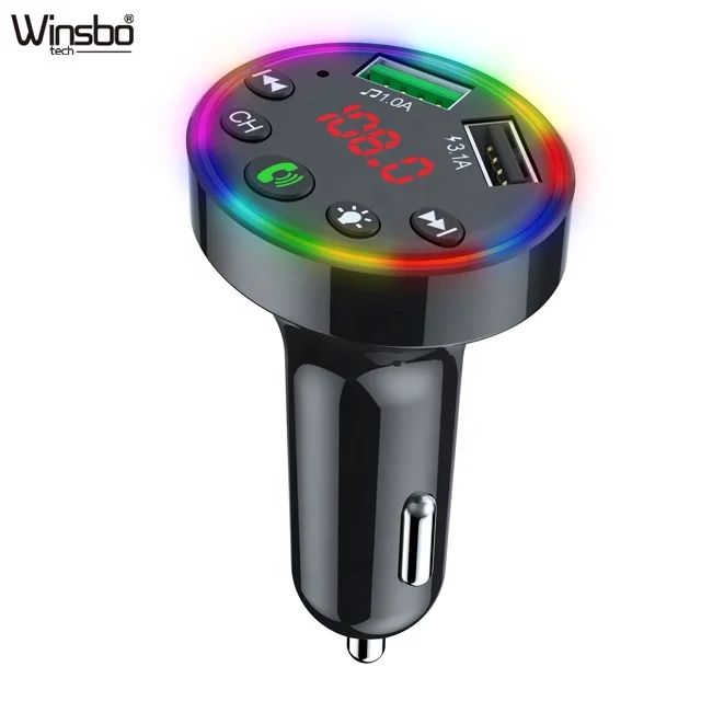 Автомобильный проигрыватель Blue tooth Led светло-голубой зуб передатчик громкой связи Bluetooth адаптер автомобильный передатчик Авто музыкальный плеер