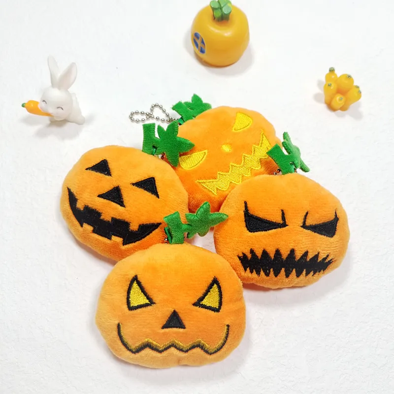 Halloween Pumpkin Keychain Plush Doll Pumpkin Hanging PlushToys Pumpkin Brooch Doll for Decoration