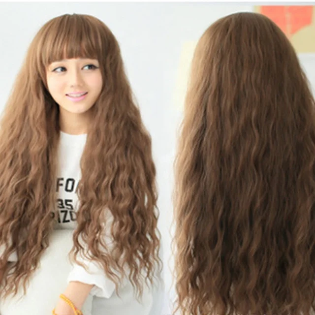 Wholesale Long Wig Long Hair Thin Fringe Big Scalp Curly Hair, Female Realistic Wig
