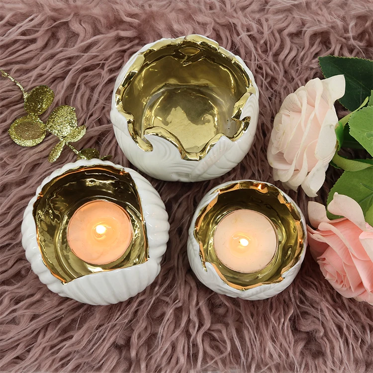 Лидер продаж, Платиновые Премиум керамические элегантные банки для свечей в форме лепестков