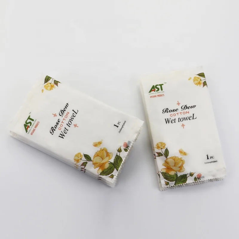 
disposable cotton refreshing wet hand towels Moist Towel single pack wet Napkin 