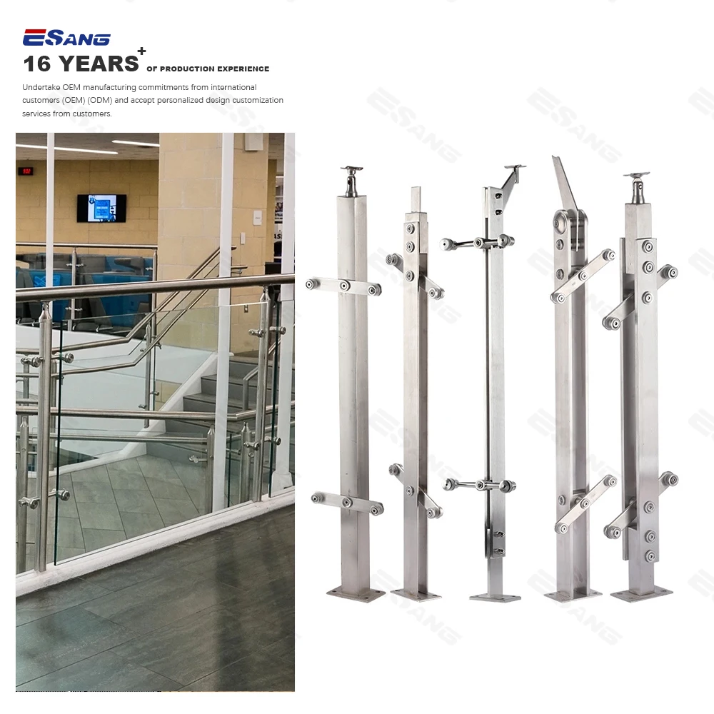 ESANG House Railing Designs Indoor Staircase Inox 304 316 Balustrade Stainless Steel Deck Handrail Post