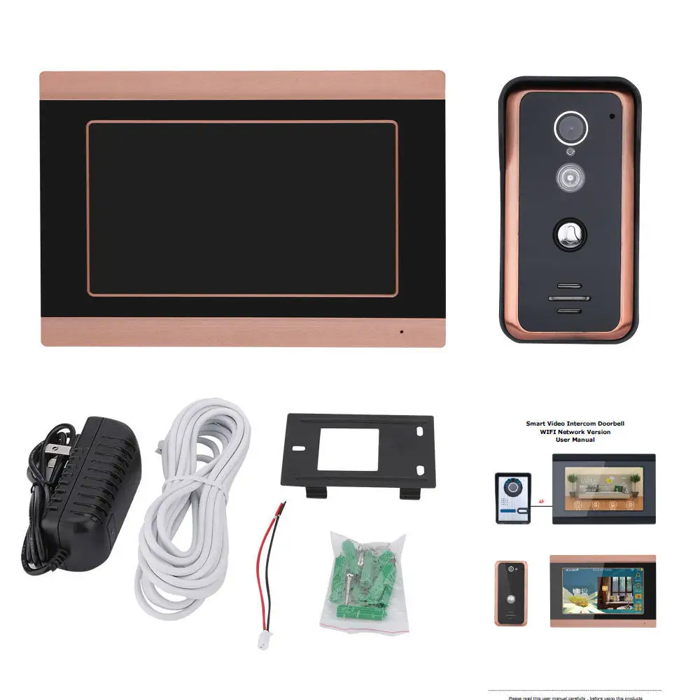 Умный видеодомофон с 4 проводами кольцом Wi-Fi дверной звонок камера видеофон контроль доступа