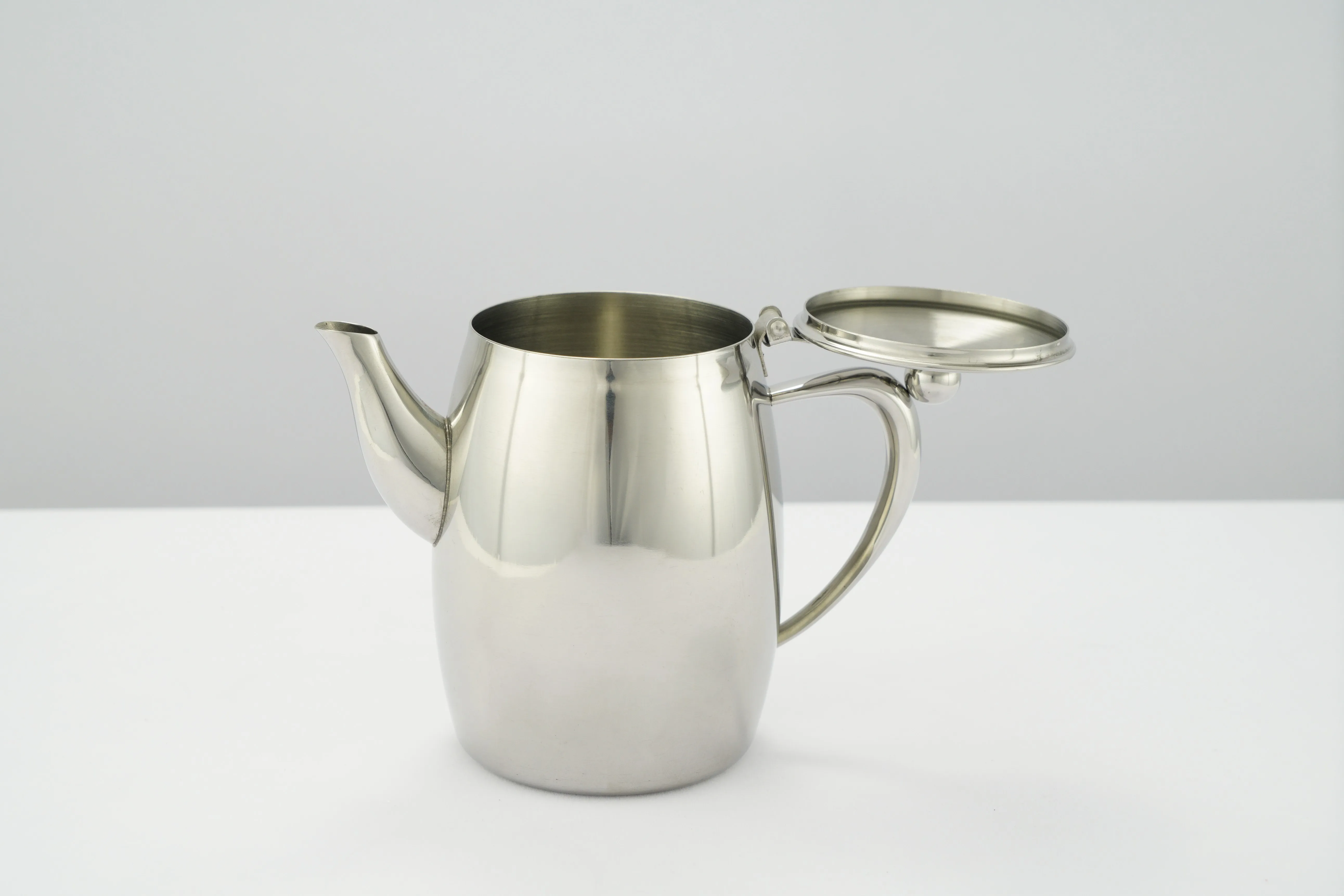 European luxury 530ml home Kitchen 304 stainless steel polished silver with lid comfortable handle flush tea pot
