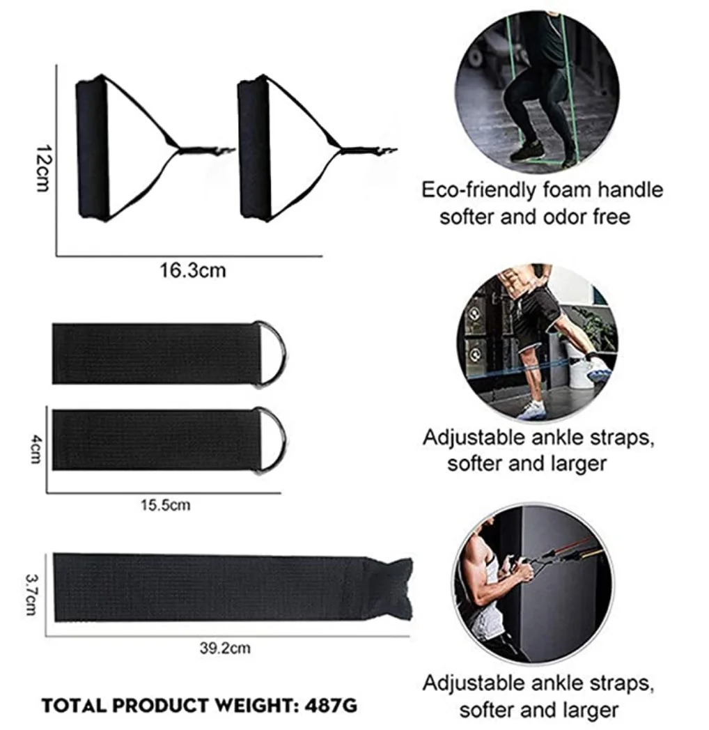 11 pcs Fitness Resistance Bands Set Pull Rope Set for Fitness Strength Training