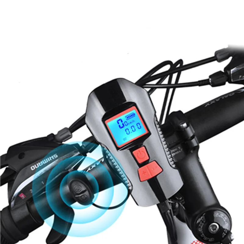 New Led Light Bicycle Waterproof USB Rechargeable Electric Bike Front Light With Speedometer