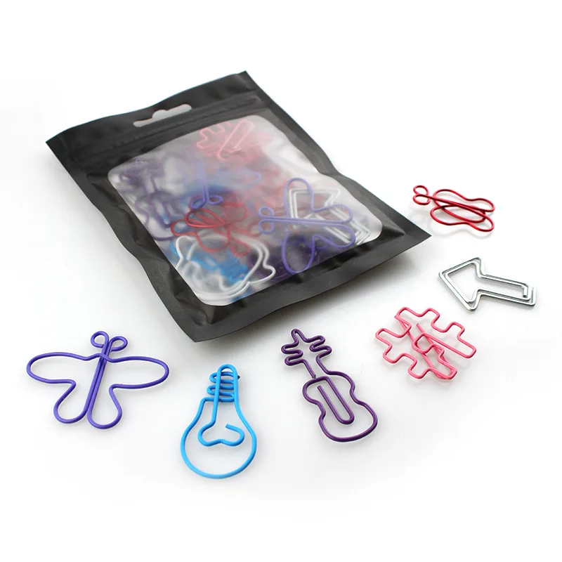 Горячая Распродажа, 30 шт., металлический зажим для бумаги в виде потайного мешка, канцелярские принадлежности, мультяшный креативный зажим для бумаги, Закладка для книг, аксессуары для учетной записи, метка