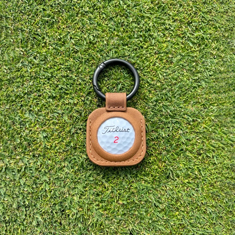 High Quality Key Ring Golf Bag Tag Ball Marker Gift PU Leather Golf Bag Keychain