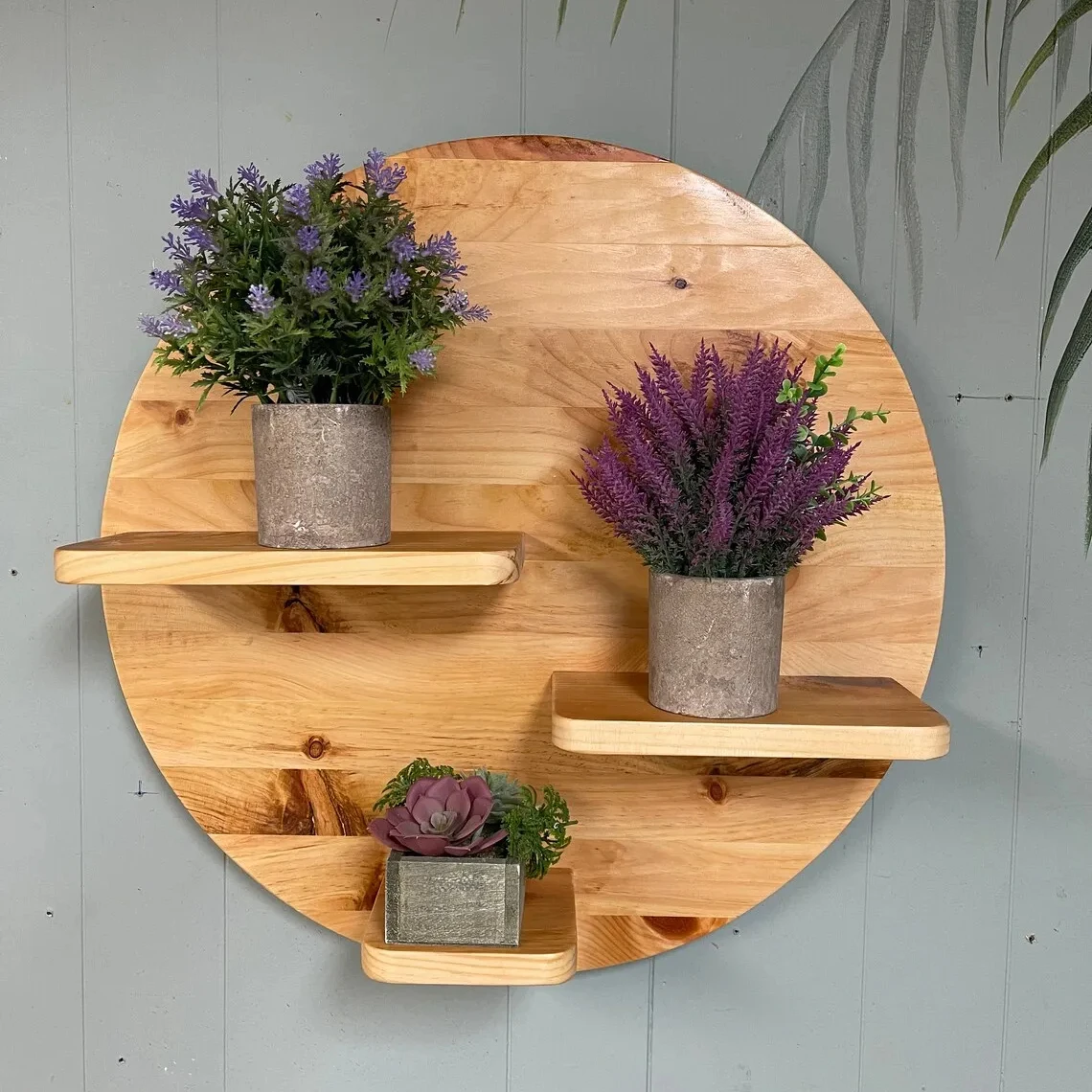 22 Inch Floating Plant Shelf Knotty Pine - Knotty Pine Plant Stand - Shelving for Walls - 5 Inch Shelves