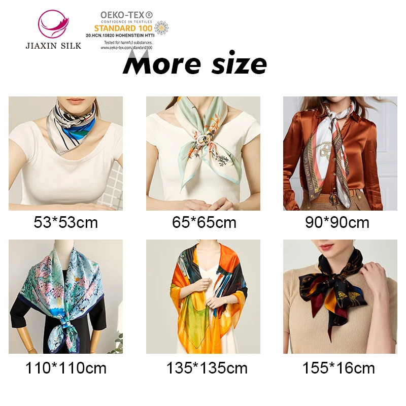 Square fashion ladies satin scarf mulberry stretch silk scarf for woman stylish