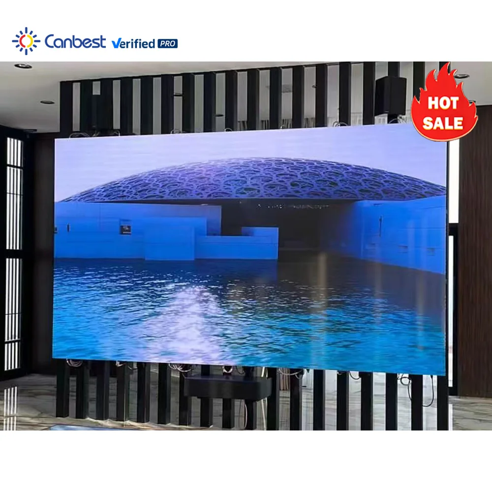 Canbest 16:9 Indoor Fixed All In One COB LED Display P0.9 Ultra Slim 4K 8K Video Wall Pantalla Led Interior