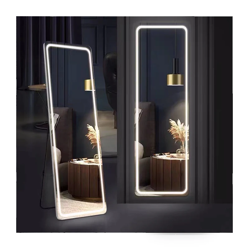High-Definition Full Body Mirror Oval Floor Standing Explosion-Proof Dressing Selfie Wall-Mounted Mirror for Home Clothing Store