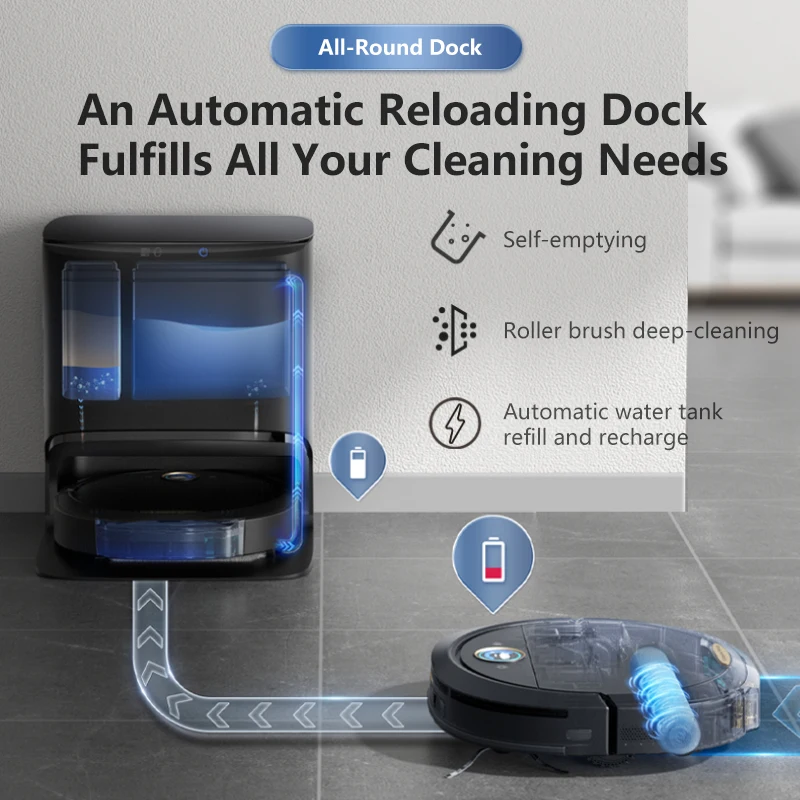 Uoni A1 Pro Robot Cleaner 2021 Amazona Shopping Real Time Smart Home Appliances Mopping Washing Self Cleaning Vacuum Robot