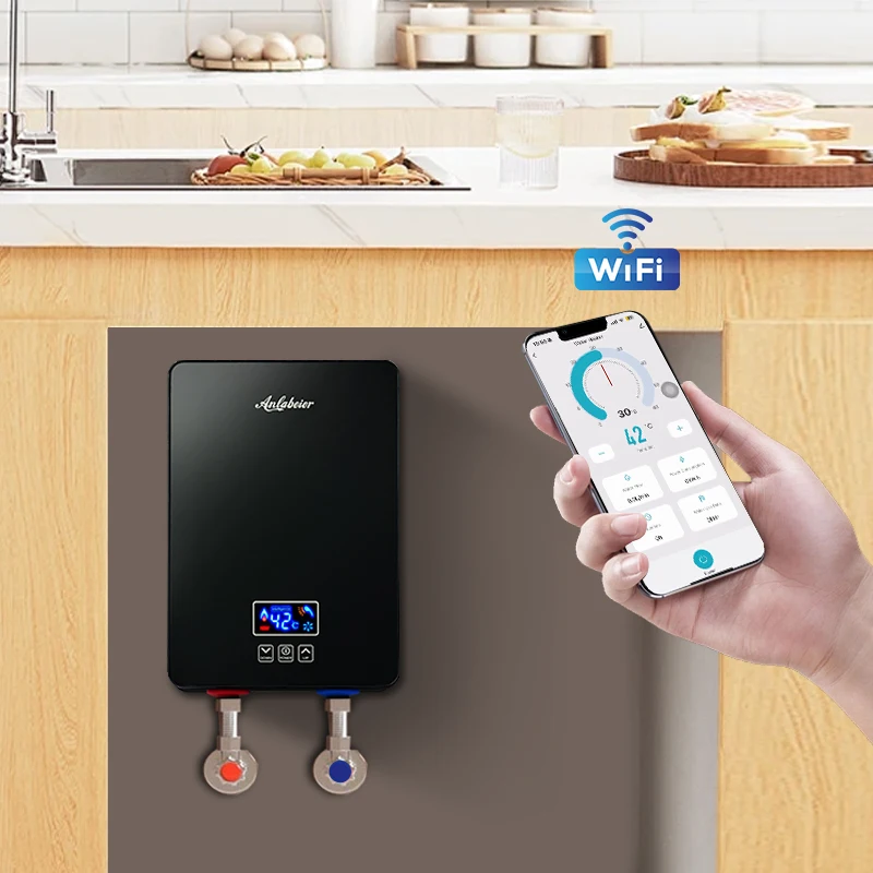 Touch Panel Control 220V 6000W Instant Heating Tankless Low Power Bathroom Shower Electric Water Heaters