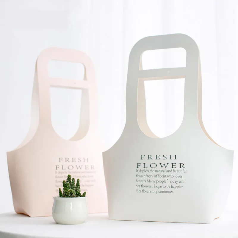 Hot Seller Wholesale Kraft Paper Bag for Flower Trapezoid Flower Packaging Bag Florist Material Flowers Holder