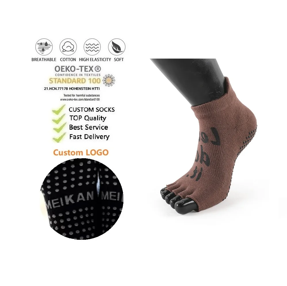 Йога спортивные носки на заказ сжатия для женщин и мужчин в виде пяти Материал: х/б. носки с пальцами, носки с пятью пальцами, анти-скольжения ног 5 пальцев Йога Пилатес носки для девочек