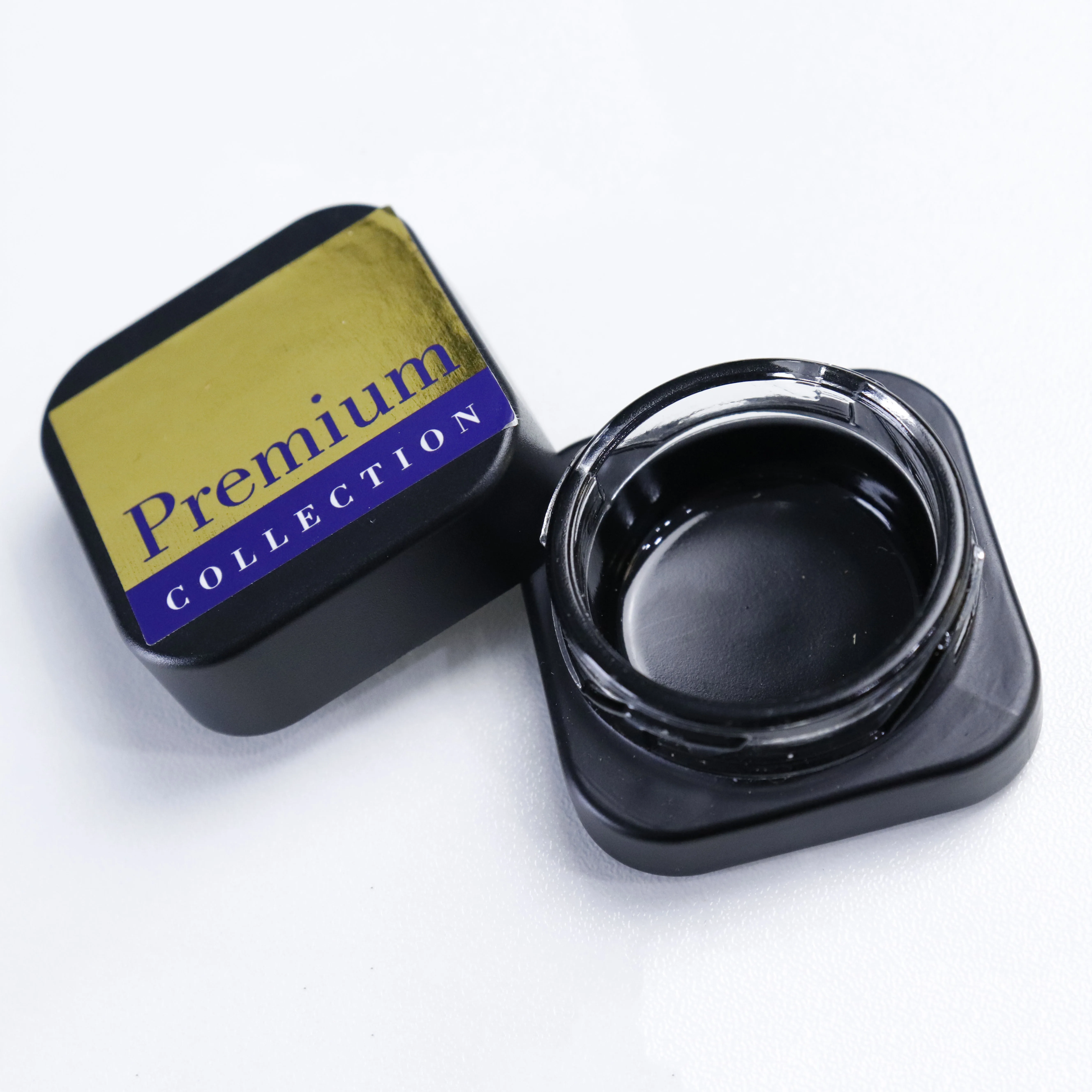 Custom Thick Bottom Low Profile 3ml 7ml 9ml Glass Concentrate Jars 3ml 5ml small container for CBD wax oil medical oils