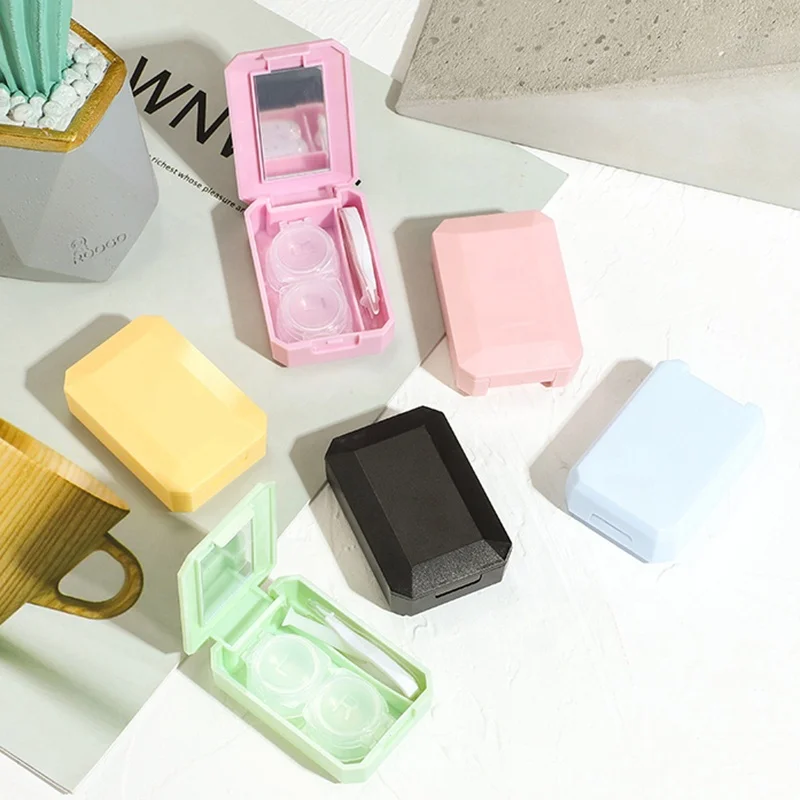 Custom logo contact lens case box small exquisite portable Contact Lenses Cases display boxes cute Plastic Contact Lens cases